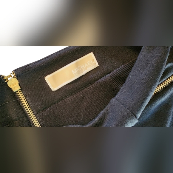 Michael Kors Black Pencil Skirt with Gold Zipper Accents. - Picture 4 of 8